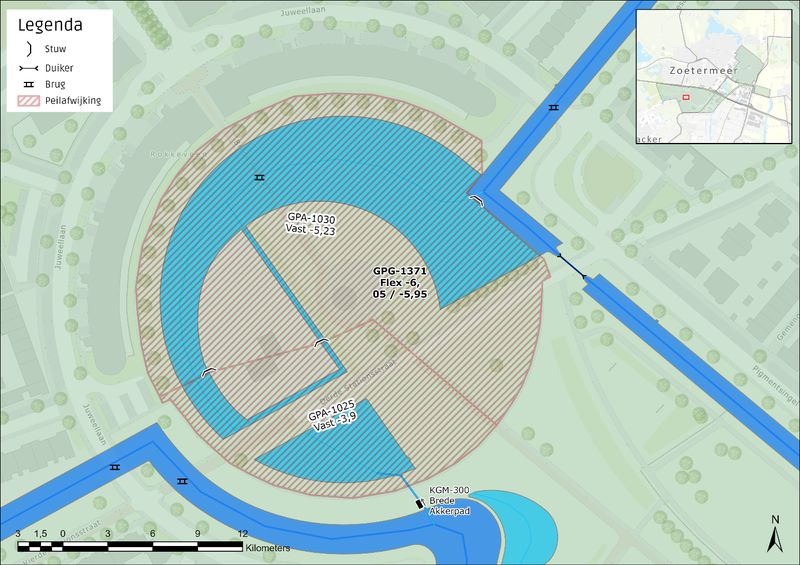 Figuur 15 Peilafwijkingen watertoren Rokkeveen