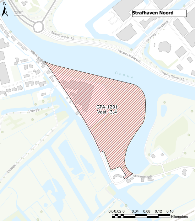 Figuur 16 Afwijkend peil Strafhaven Noord