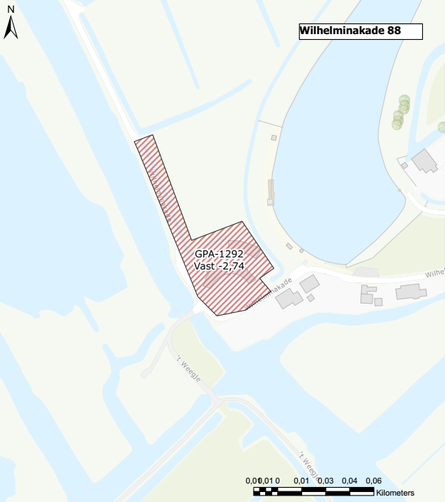 Figuur 17 Afwijkend peil Wilhelminakade 88