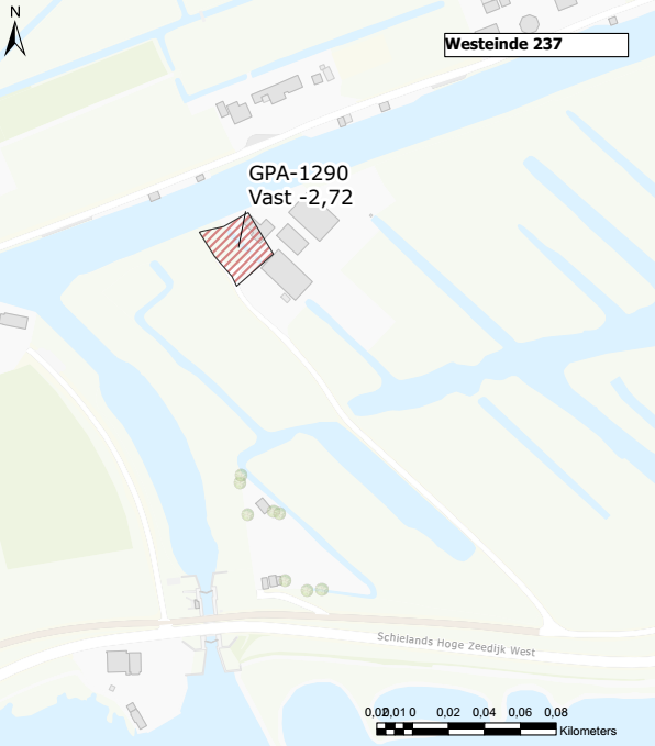 Figuur 21 Afwijkend peil Westeinde 237