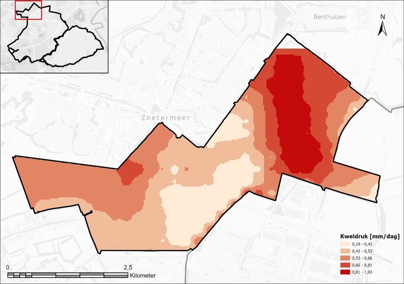 Figuur 2 Kwel zomersituatie Binnenwegse polder, TNO