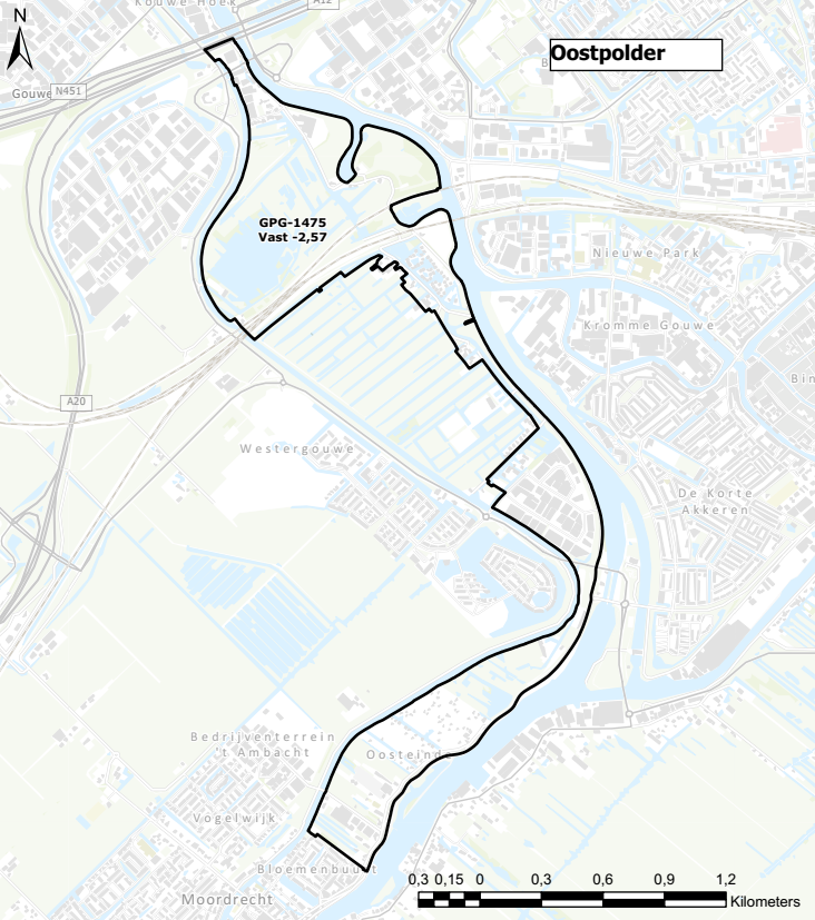 Figuur 5 Ligging peilgebied Oostpolder