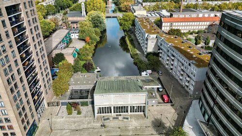 Luchtfoto gemaal Schilthuis in Rotterdam