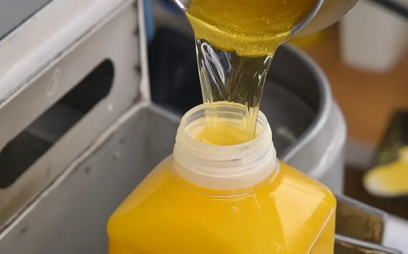 Frituurvet terugschenken in verpakking