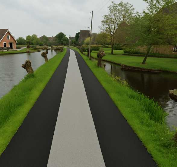 Schets nieuwe weginrichting Tussenlanen