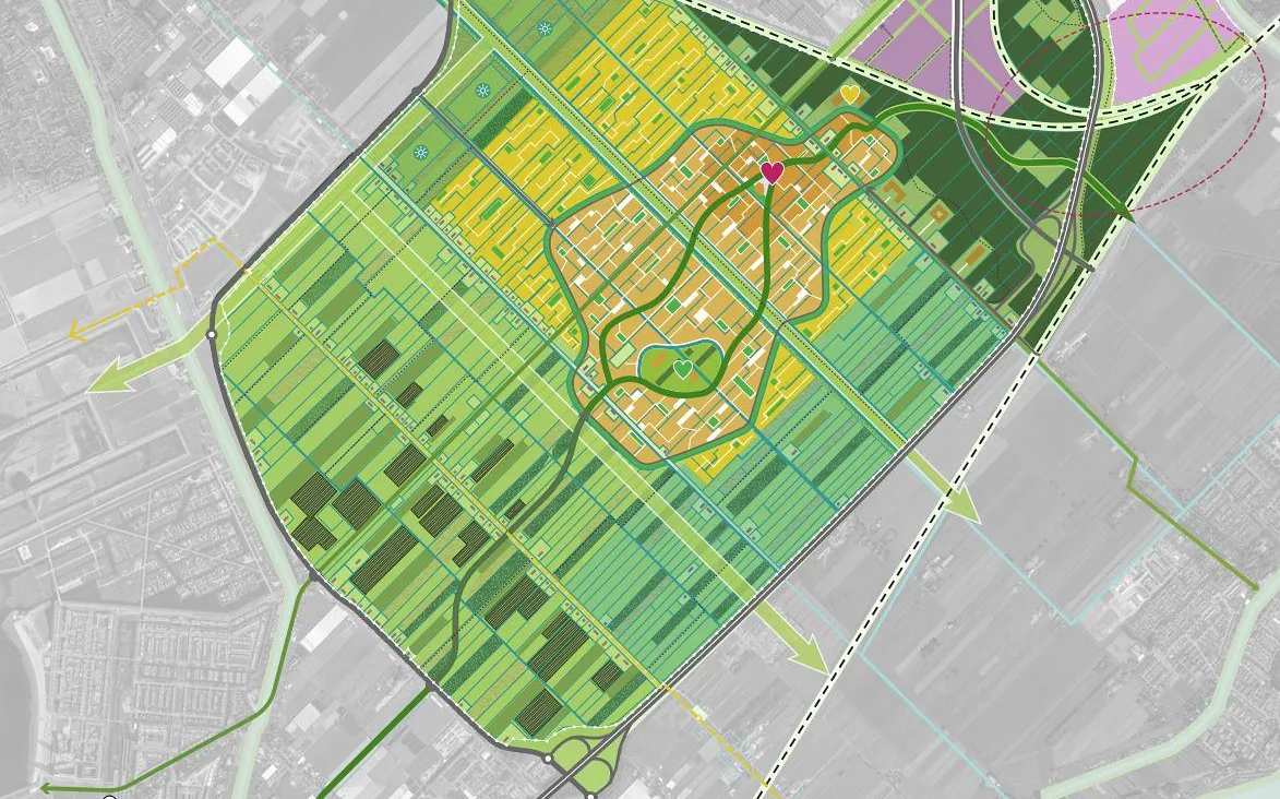 Kaart middengebied Zuidplaspolder